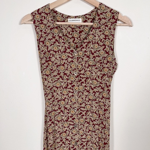 CLUB MONACO | VINTAGE  SLEEVELESS BUTTON UP MAXI DRESS - Picture 3 of 11